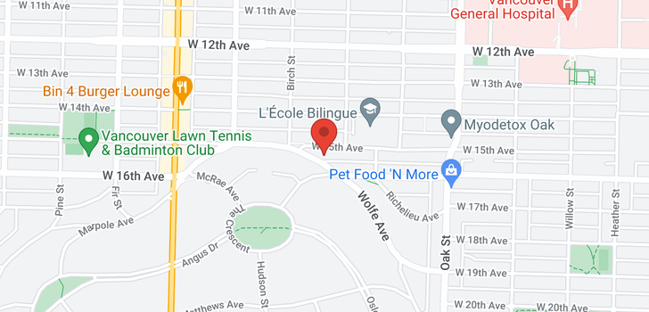 map of 1234-1248 W 15TH AVENUE
